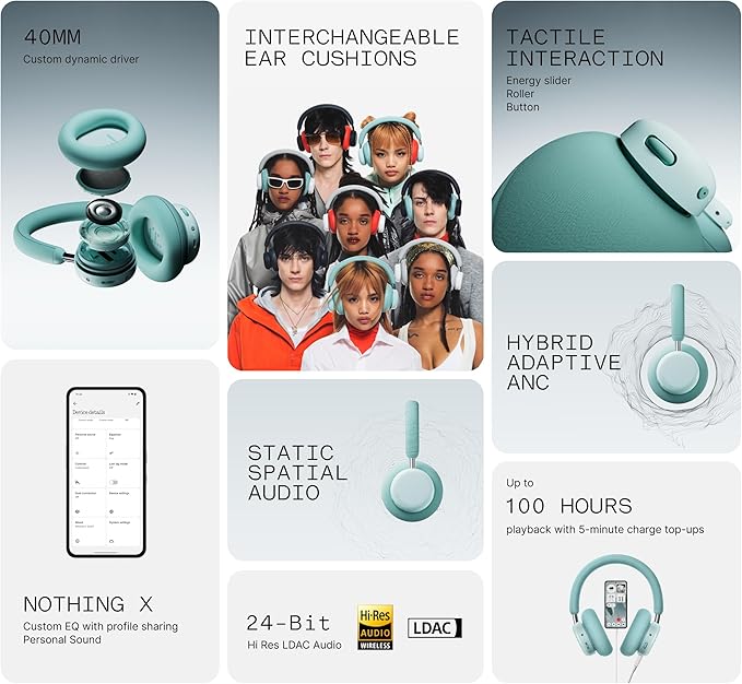 cmf by nothing headphone pro active noise cancellation wireless headphones – 50h battery, hybrid anc, 40mm drivers, dual connection cmf by nothing headphone pro active noise cancellation wireless headphones – 50h battery, hybrid anc, 40mm drivers, dual connection