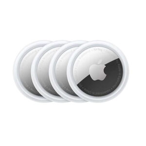 apple airtag pack of 4 white — bluetooth tracker with find my app, precision finding & lost mode (original)